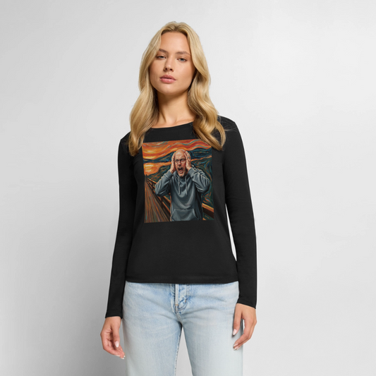 Der Schrei… wenn es wirklich reicht | Frauen Premium Bio Langarmshirt - Schwarz