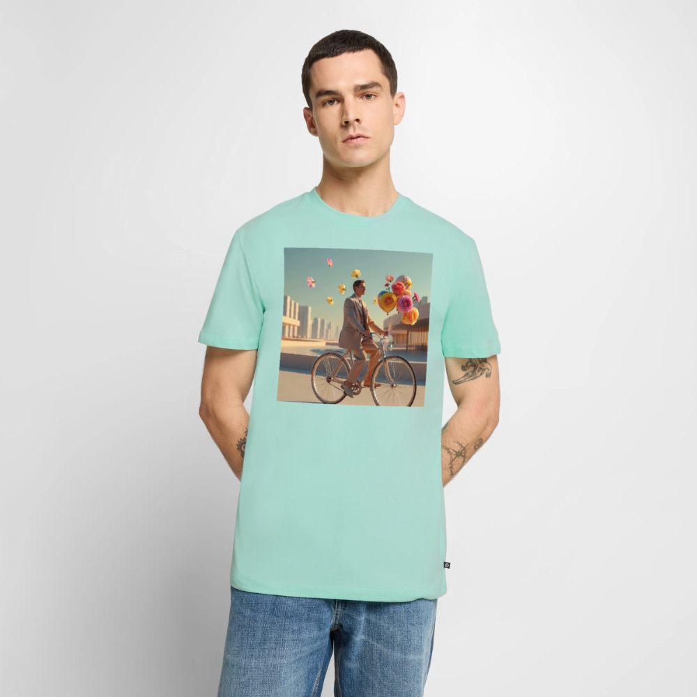 Fahrt ins Ungewisse (mit Blumen) | Männer Premium T-Shirt - Mint 