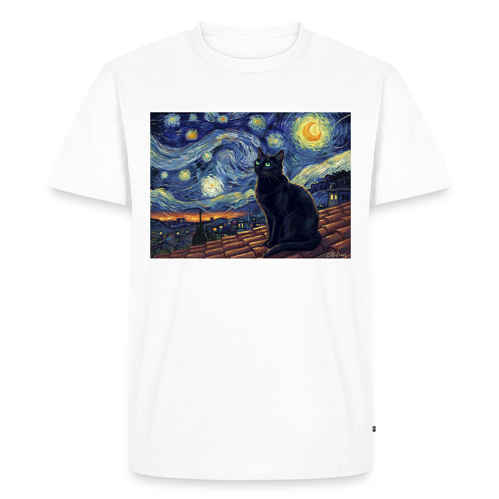 Sternennacht… aber die Katze denkt nach | Männer Premium T-Shirt - Weiß