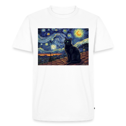 Sternennacht… aber die Katze denkt nach | Männer Premium T-Shirt - Weiß