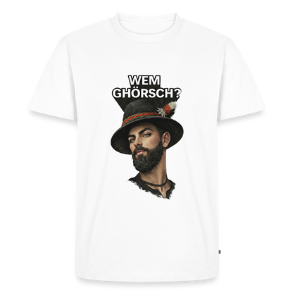 Wem ghörsch? – Alemannische Klärung | Männer Premium T-Shirt - Weiß