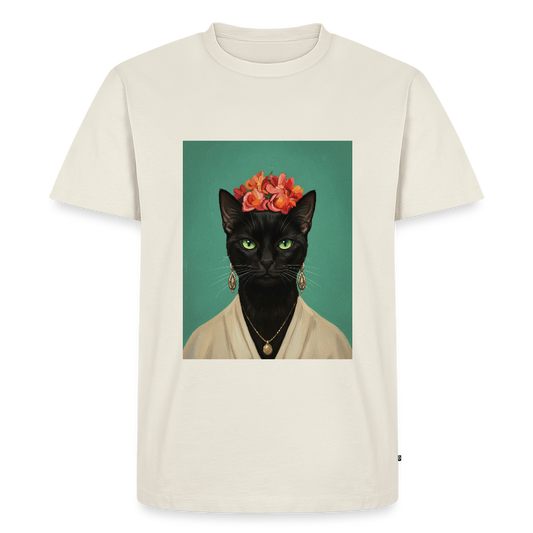 Frida Katze – Künstlerisches Katzenporträt | Premium Herren T-Shirt - off white