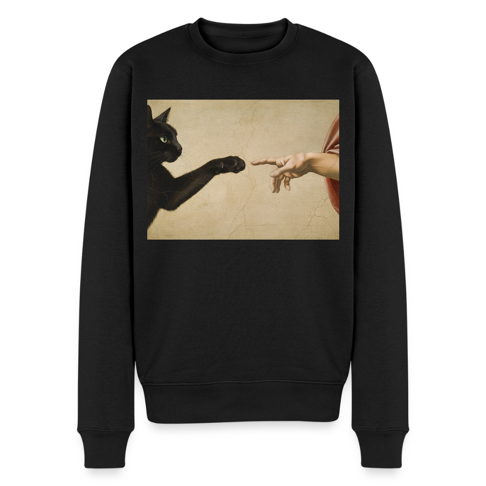 Die Erschaffung Adams… aber die Katze war schneller |  Männer Premium Pullover - Schwarz