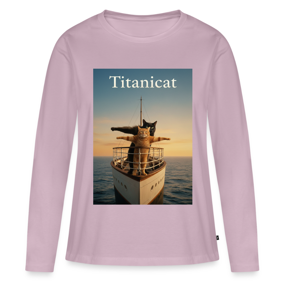 Titanicat – Ich bin der König der Kratzbäume | Frauen Premium Bio Langarmshirt - Altrosa