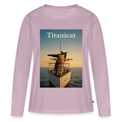 Titanicat – Ich bin der König der Kratzbäume | Frauen Premium Bio Langarmshirt - Altrosa