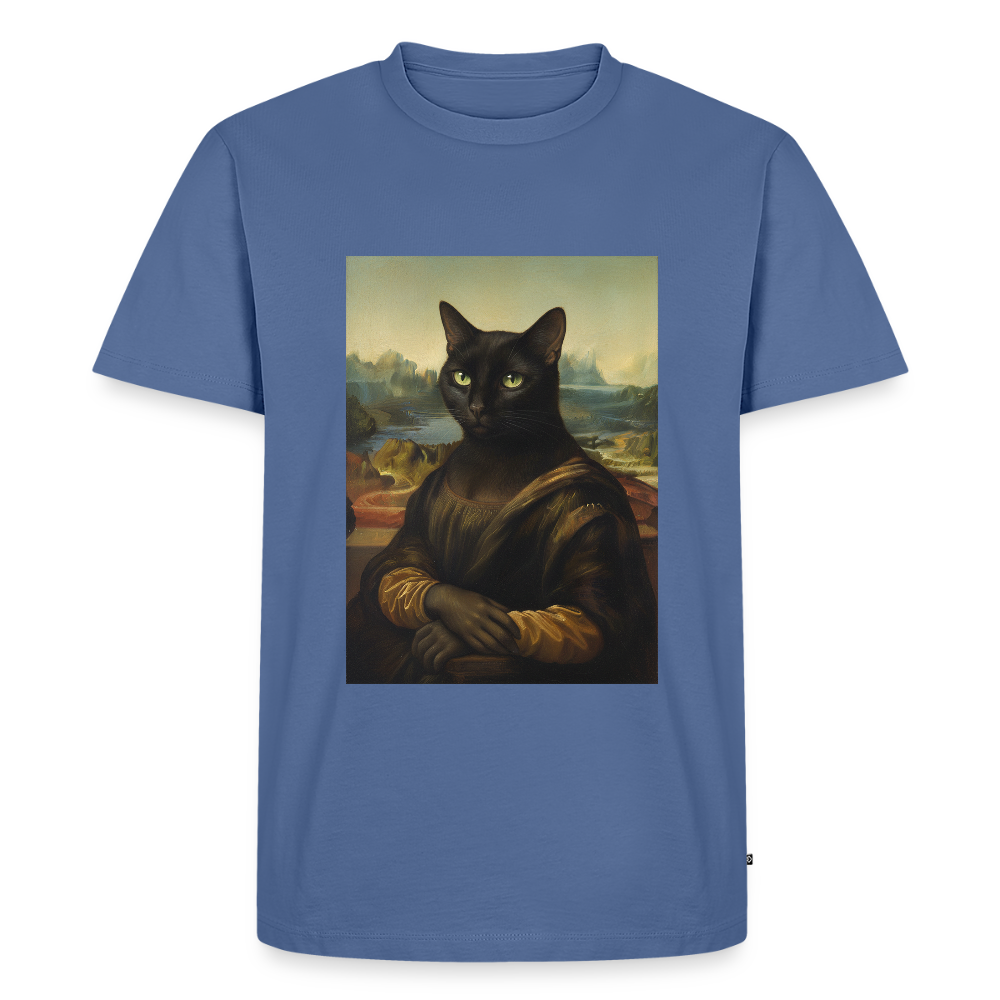 Mona Lisa… aber es ist eine Katze | Männer Premium T-Shirt - Taubenblau