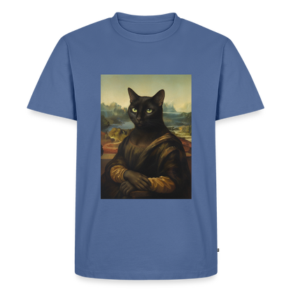 Mona Lisa… aber es ist eine Katze | Männer Premium T-Shirt - Taubenblau