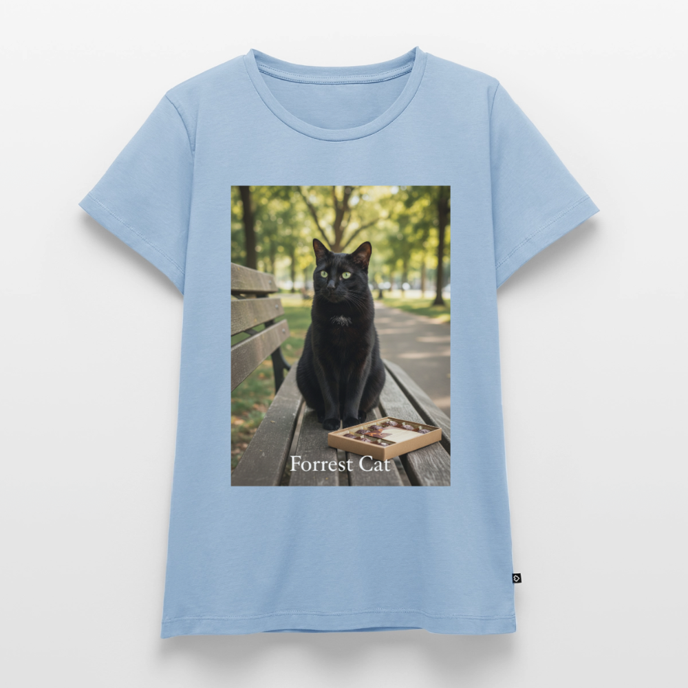 Forrest Cat – Krümel wartet | Frauen Premium T-Shirt - Hellblau