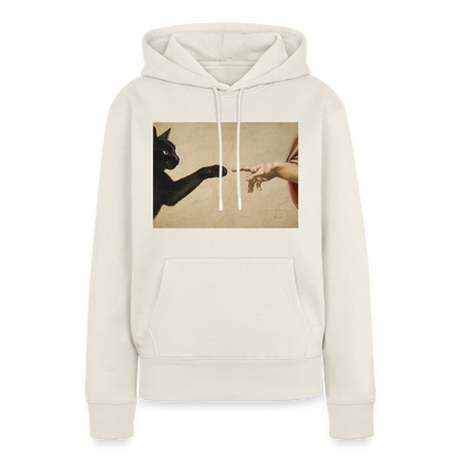 Die Erschaffung Adams… aber die Katze war schneller | Frauen Premium Hoodie - Naturweiß