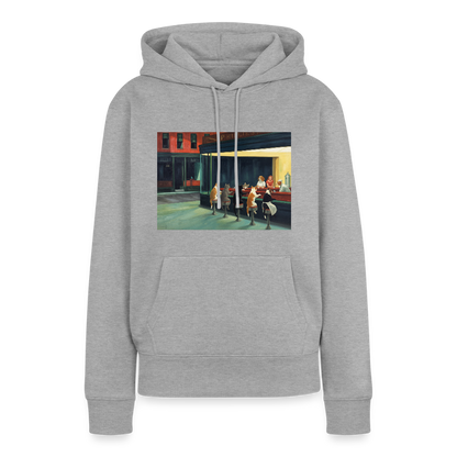 Wenn Hopper Katzen gemalt hätte | Frauen Premium Hoodie - Grau meliert