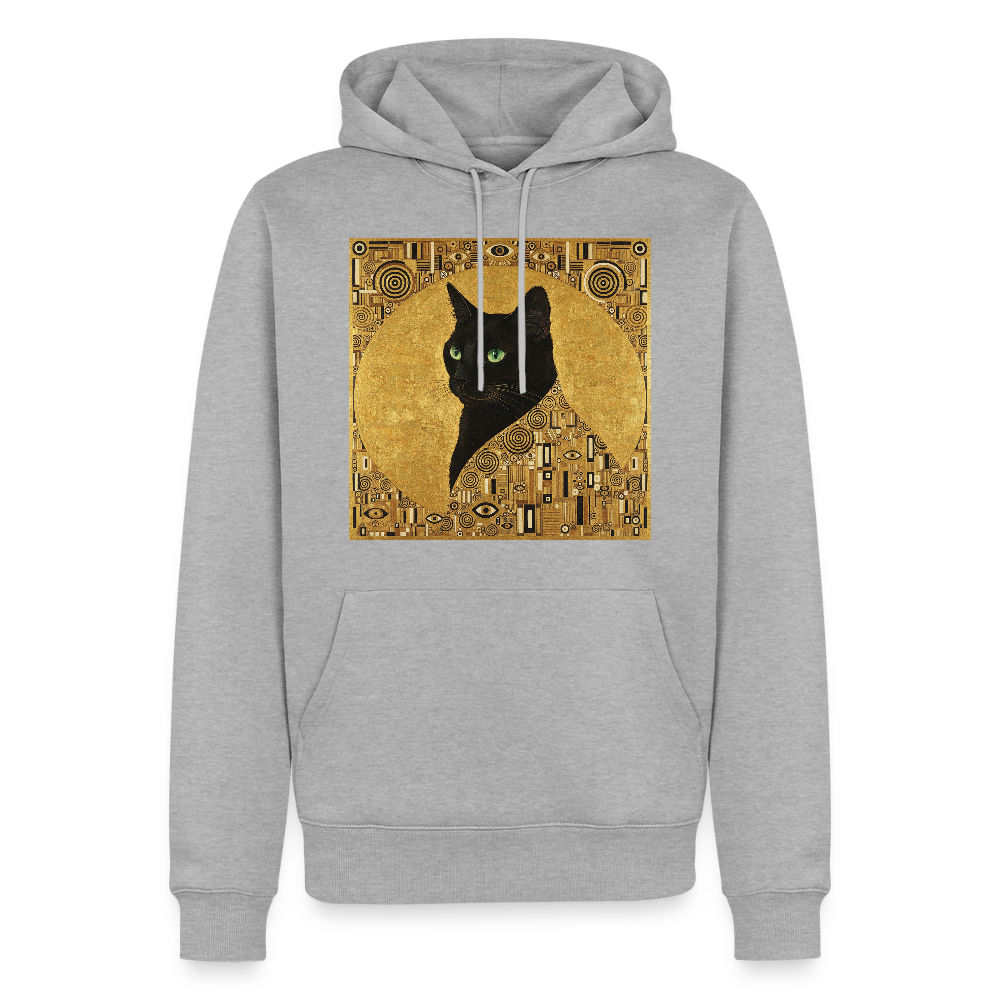 Adele… aber sie schnurrt – Goldene Katze à la Klimt | Männer Premium Hoodie - Grau meliert