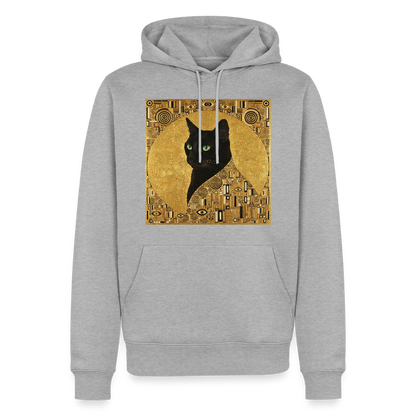 Adele… aber sie schnurrt – Goldene Katze à la Klimt | Männer Premium Hoodie - Grau meliert