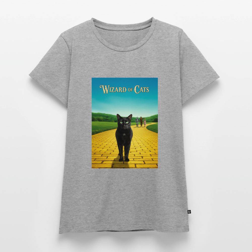 Wizard of Cats – Der gelbe Weg gehört Krümel | Frauen Premium T-Shirt - Grau meliert
