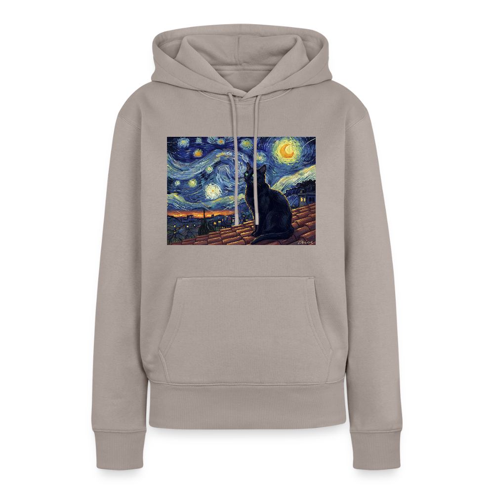 Sternennacht… aber die Katze denkt nach | Frauen Premium Hoodie - Taupe