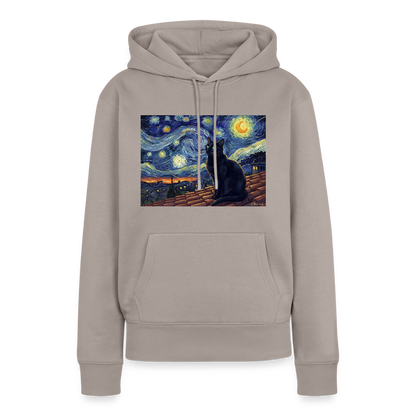 Sternennacht… aber die Katze denkt nach | Frauen Premium Hoodie - Taupe
