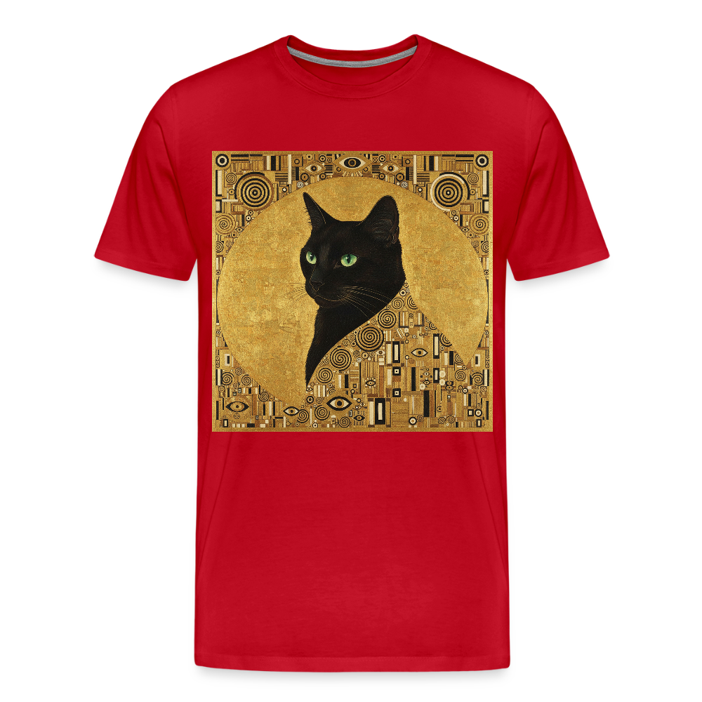 Adele… aber sie schnurrt – Goldene Katze à la Klimt | Männer Premium T-Shirt - Rot