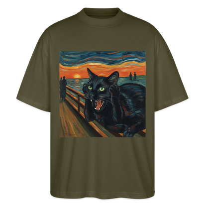Der Schrei… aber die Katze hat’s zuerst gemerkt | Stanley/Stella Oversized Unisex Bio T-Shirt Blaster - Khaki