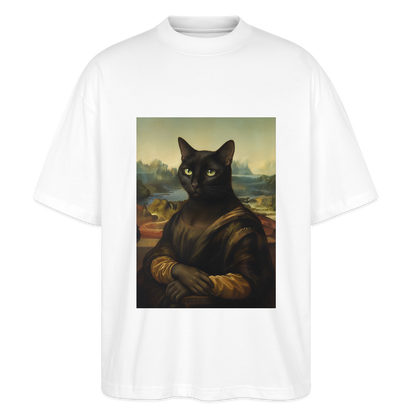 Mona Lisa… aber es ist eine Katze | Stanley/Stella Oversized Unisex Bio T-Shirt Blaster - Weiß