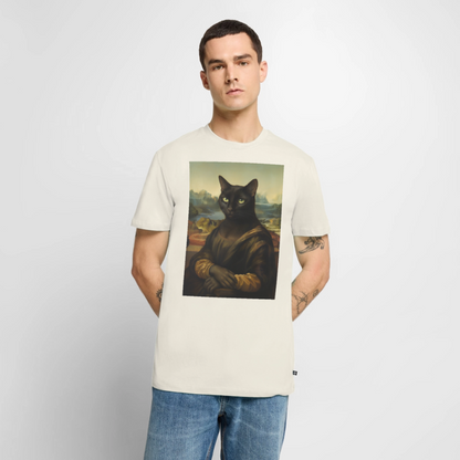 Mona Lisa… aber es ist eine Katze | Männer Premium T-Shirt - Naturweiß