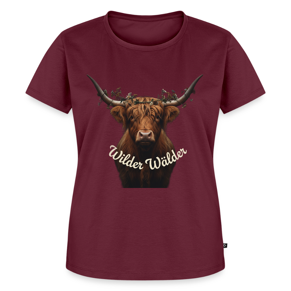Wilder Wälder – Schwarzwald Highland Rind | Frauen Premium T-Shirt - Burgunderrot