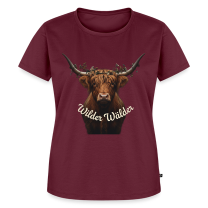 Wilder Wälder – Schwarzwald Highland Rind | Frauen Premium T-Shirt - Burgunderrot