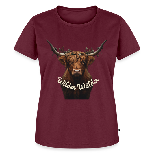 Wilder Wälder – Schwarzwald Highland Rind | Frauen Premium T-Shirt - Burgunderrot