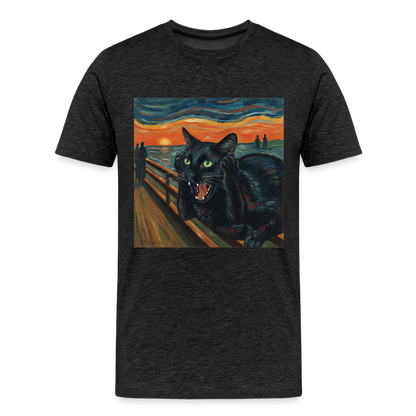 Der Schrei… aber die Katze hat’s zuerst gemerkt | Männer Premium T-Shirt - Anthrazit
