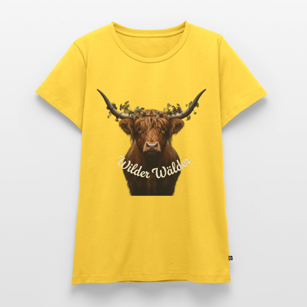 Wilder Wälder – Schwarzwald Highland Rind | Frauen Premium T-Shirt - Gelb