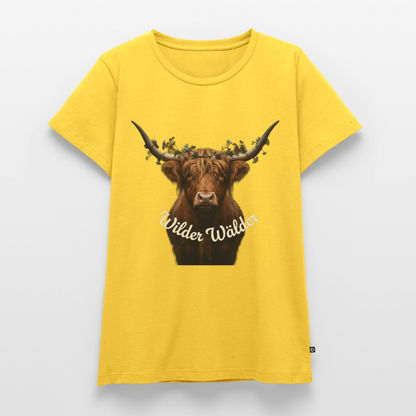 Wilder Wälder – Schwarzwald Highland Rind | Frauen Premium T-Shirt - Gelb