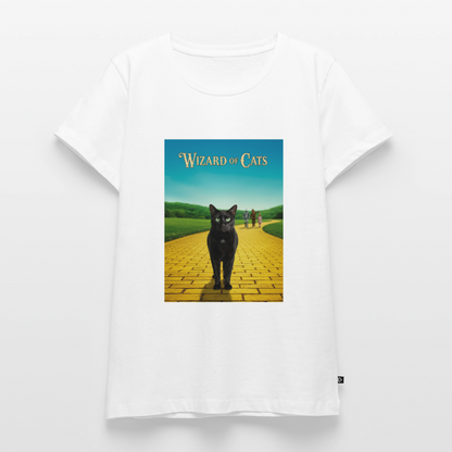 Wizard of Cats – Der gelbe Weg gehört Krümel | Frauen Premium T-Shirt - Weiß