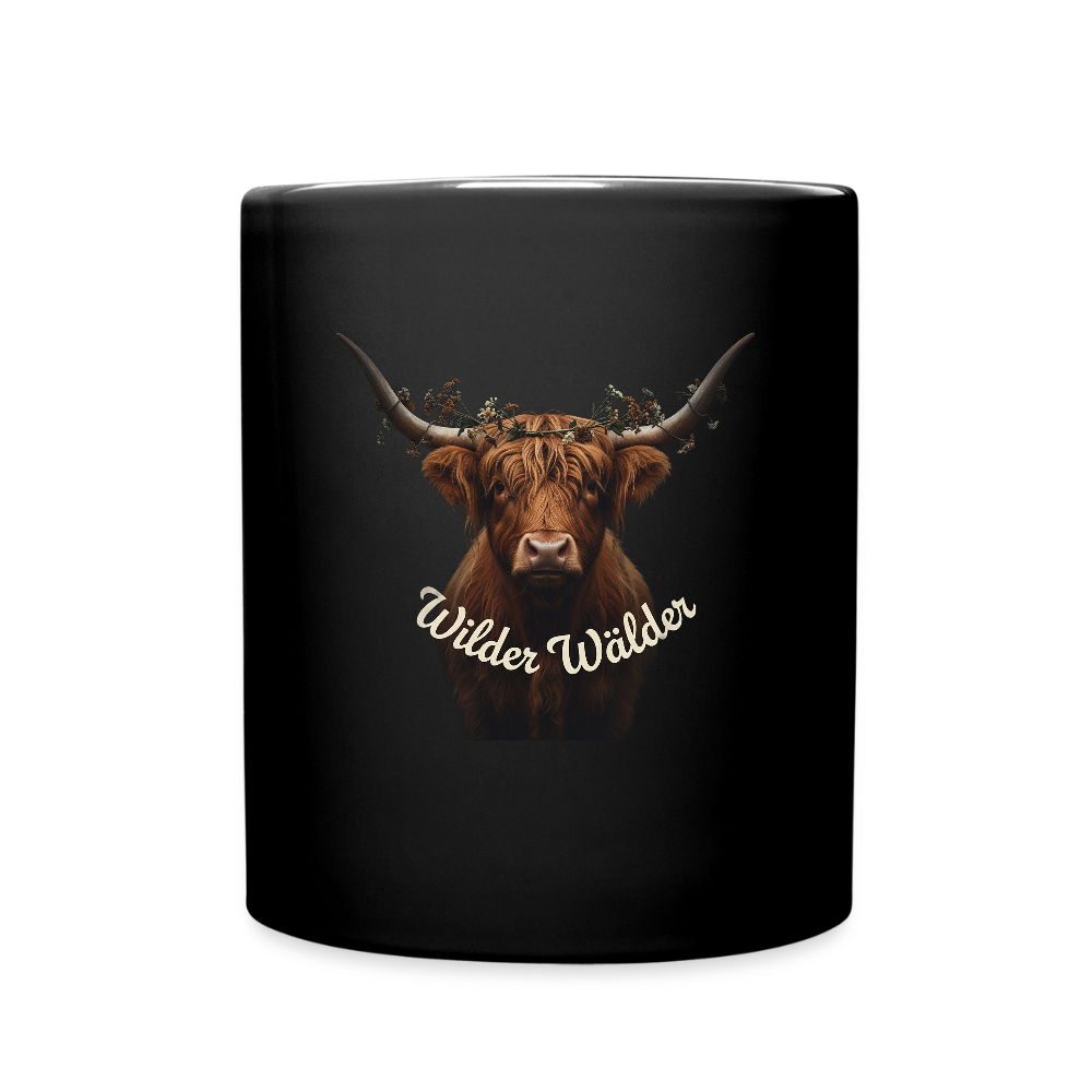 Wilder Wälder – Schwarzwald Highland Rind | Tasse einfarbig - Schwarz