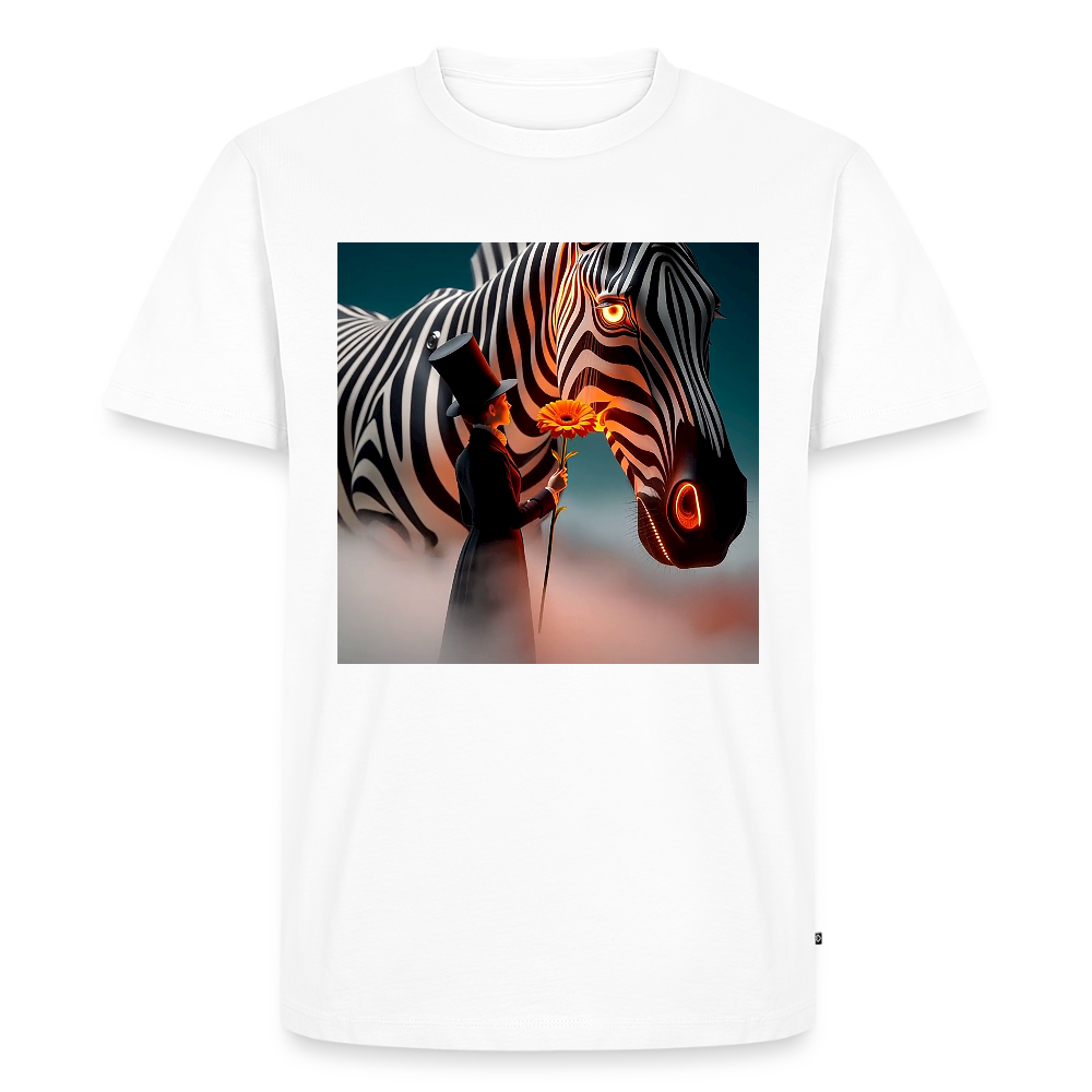 Blumen für ein Zebra | Männer Premium T-Shirt - Weiß