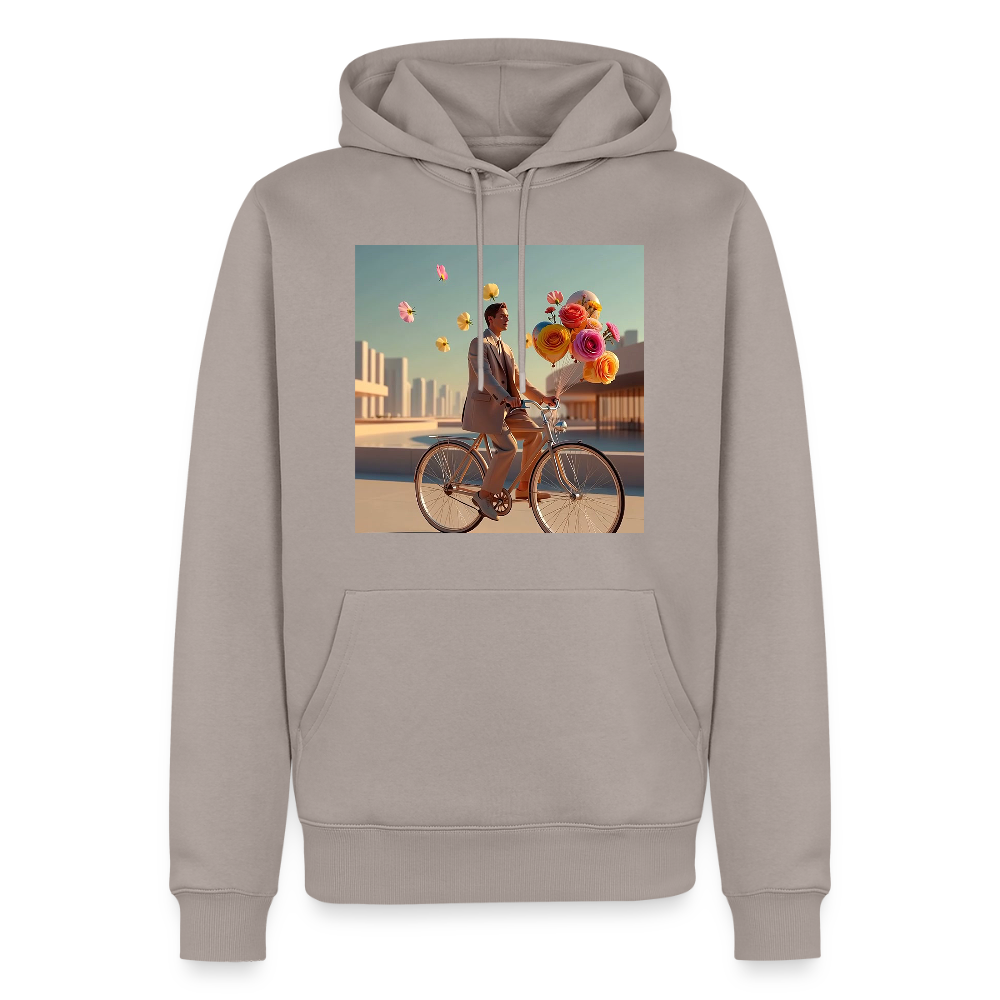 Fahrt ins Ungewisse (mit Blumen) | Männer Premium Hoodie - Taupe