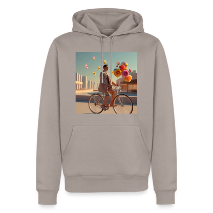 Fahrt ins Ungewisse (mit Blumen) | Männer Premium Hoodie - Taupe