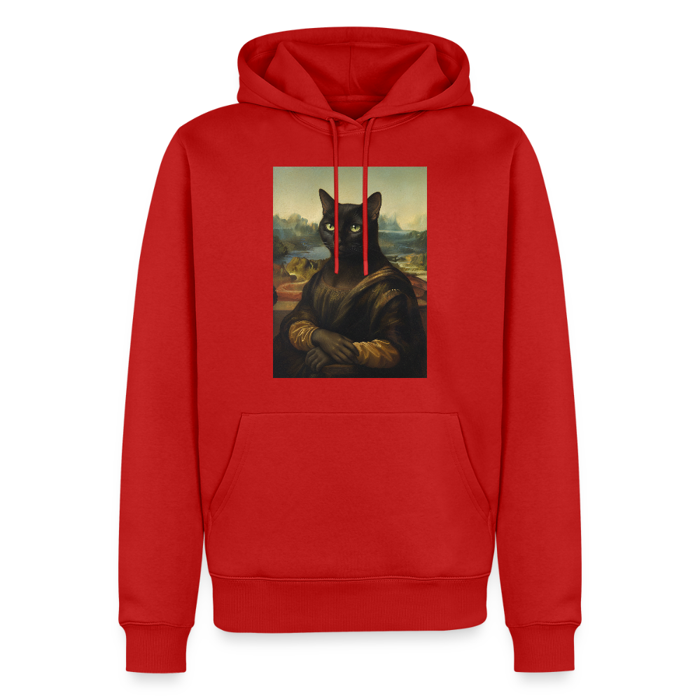 Mona Lisa… aber es ist eine Katze | Männer Premium Hoodie - Rot