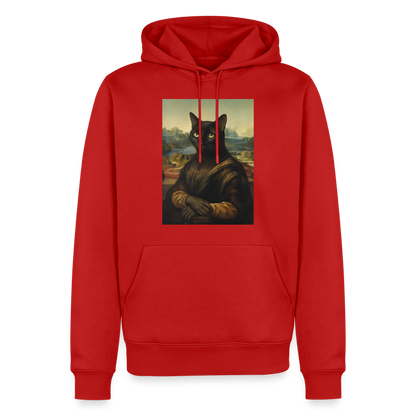 Mona Lisa… aber es ist eine Katze | Männer Premium Hoodie - Rot