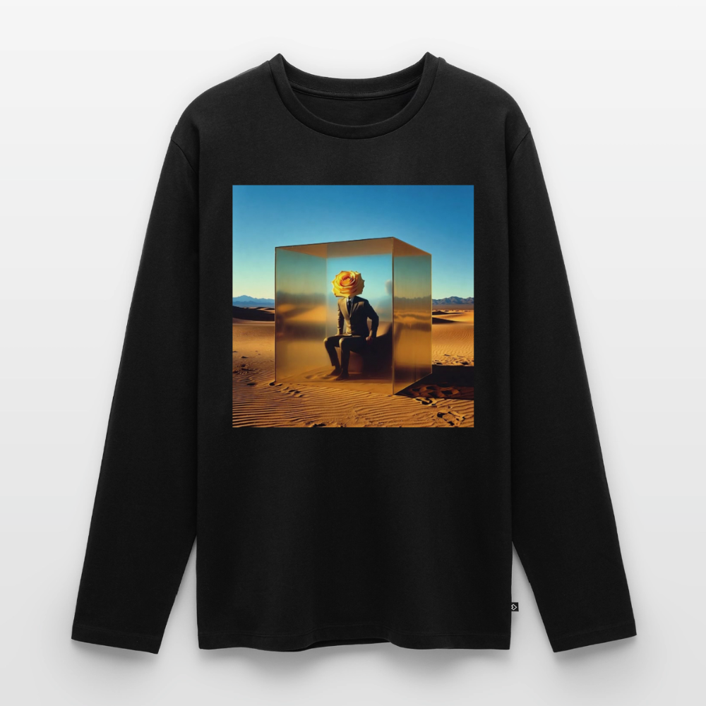 Gefühle unter Glas | Männer Premium Bio Langarmshirt - Schwarz