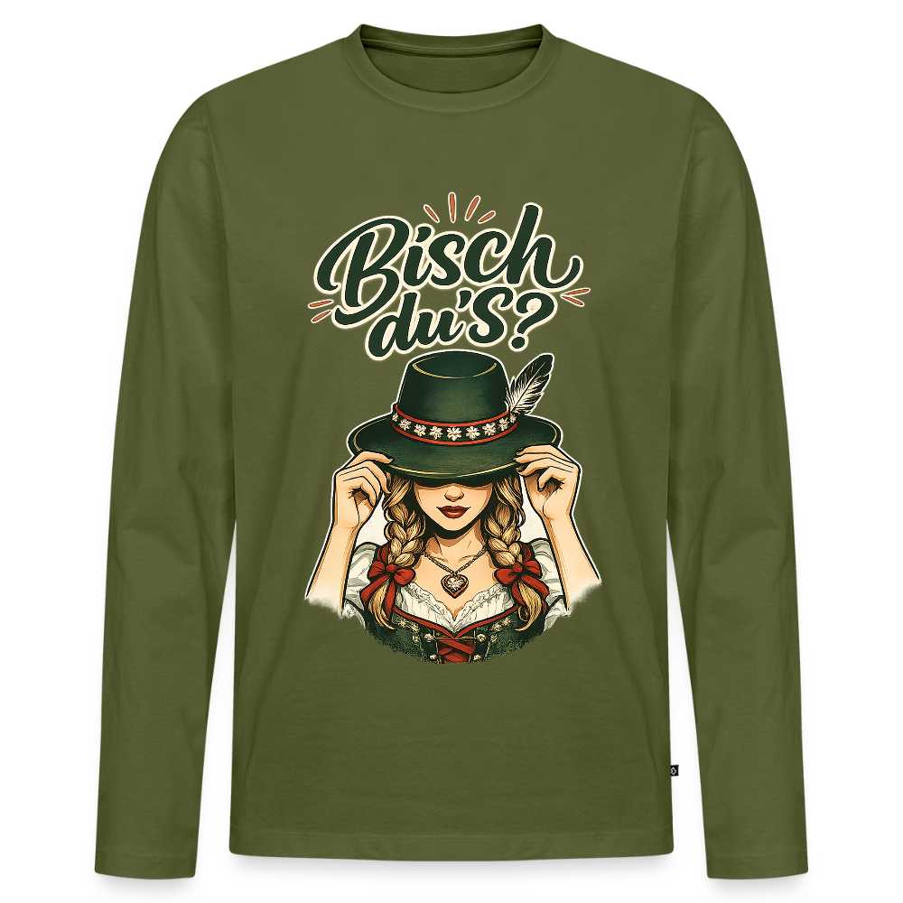 Bisch du’s? – Der Blick sagt alles | Männer Premium Bio Langarmshirt - Khaki