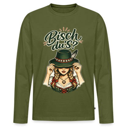 Bisch du’s? – Der Blick sagt alles | Männer Premium Bio Langarmshirt - Khaki