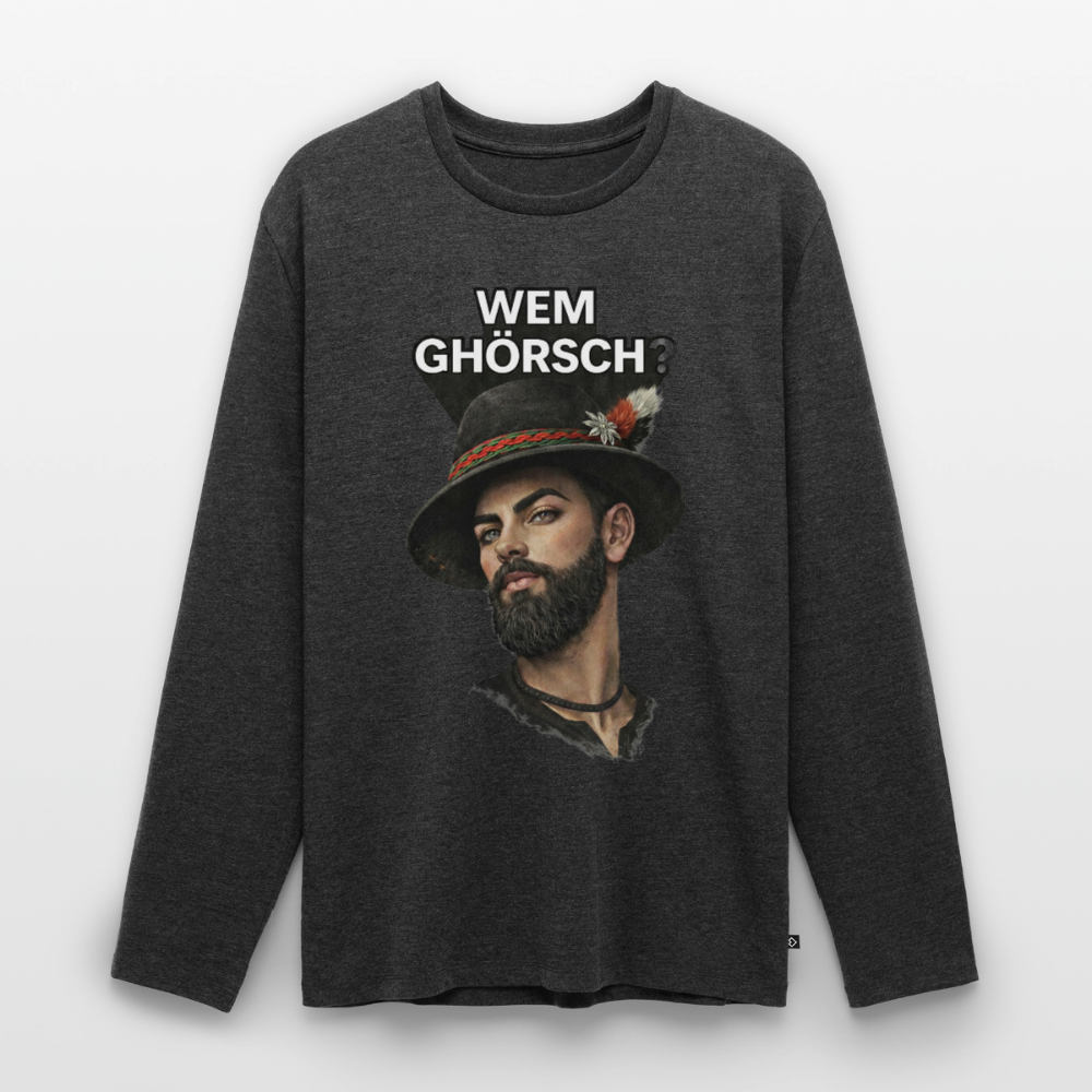 Wem ghörsch? – Alemannische Klärung | Männer Premium Bio Langarmshirt - Anthrazit meliert
