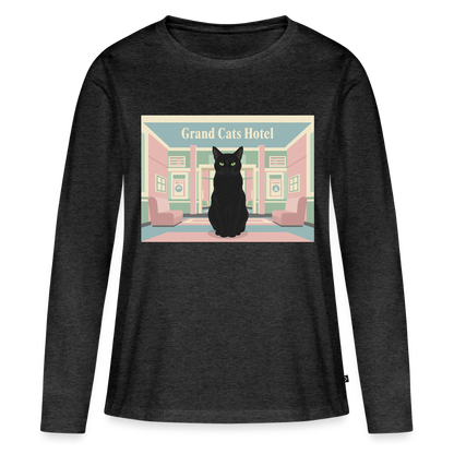 Grand Hotel Krümel | Frauen Premium Bio Langarmshirt - Anthrazit meliert