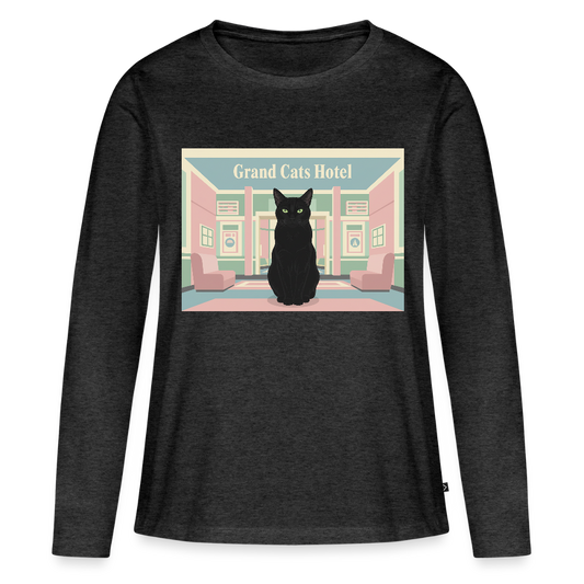 Grand Hotel Krümel | Frauen Premium Bio Langarmshirt - Anthrazit meliert