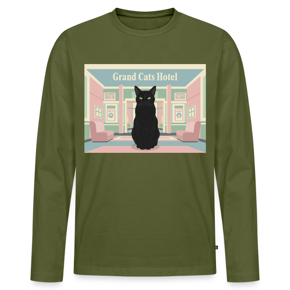 Grand Hotel Krümel | Männer Premium Bio Langarmshirt - Khaki