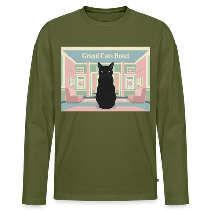 Grand Hotel Krümel | Männer Premium Bio Langarmshirt - Khaki