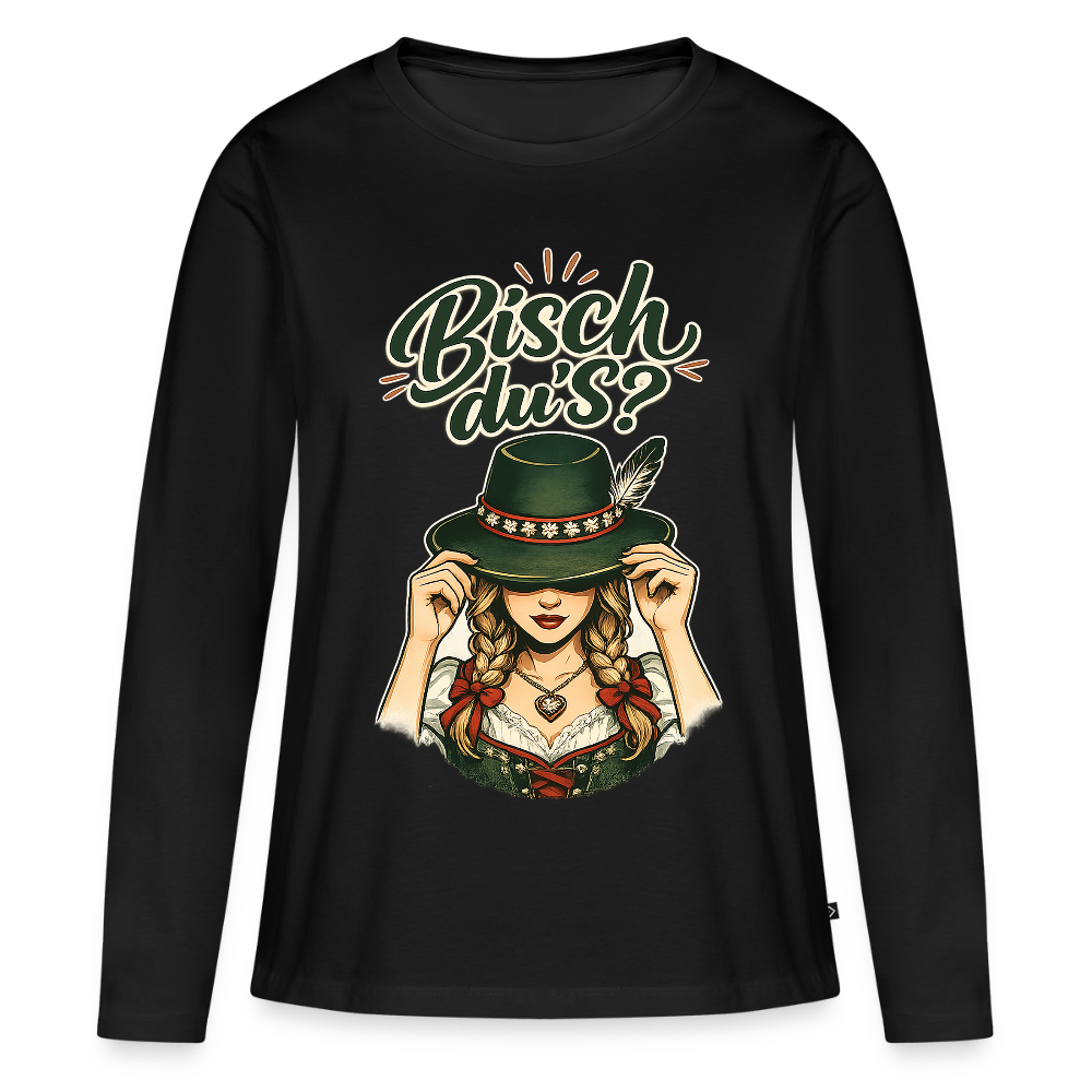 Bisch du’s? – Der Blick sagt alles | Frauen Premium Bio Langarmshirt - Schwarz