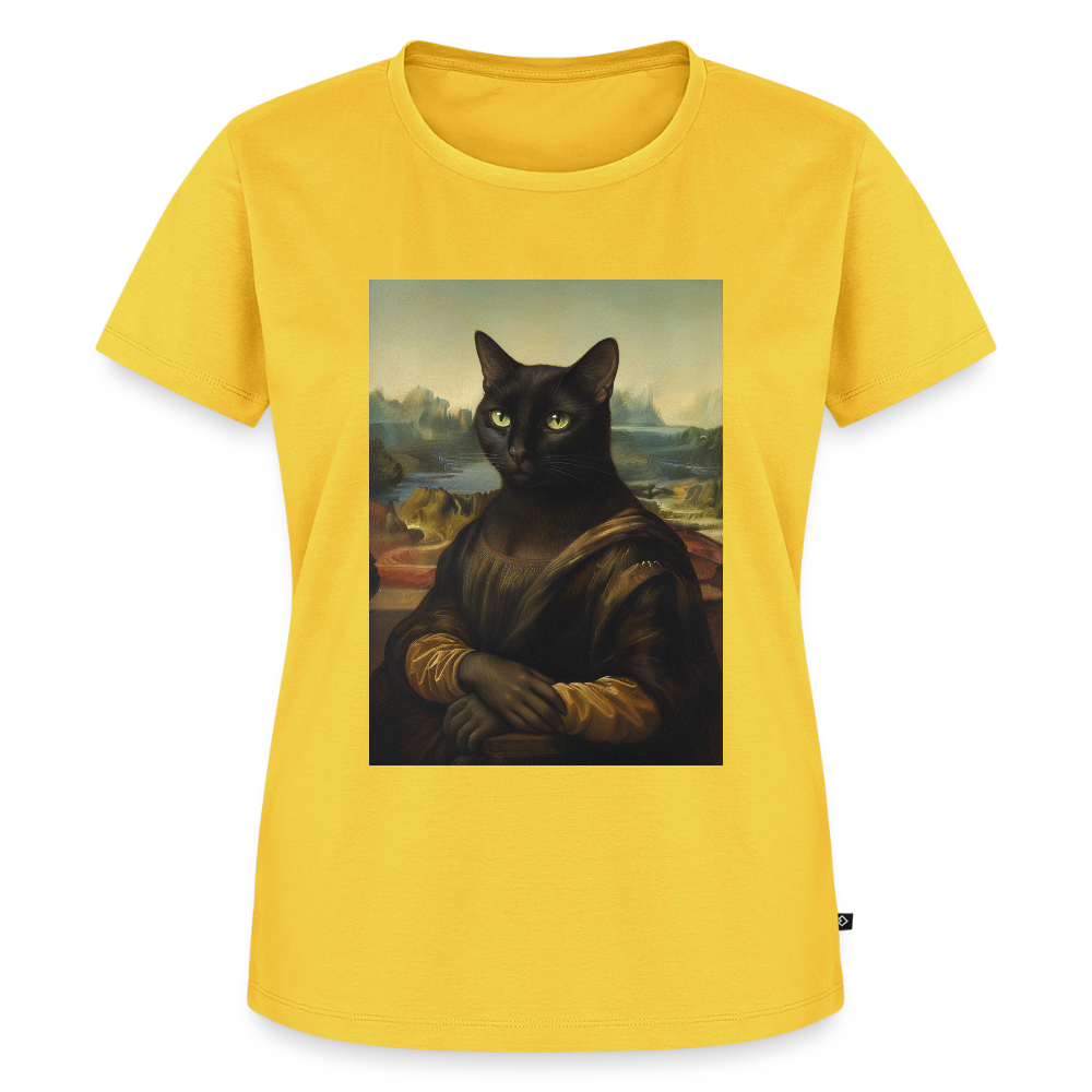 Mona Lisa… aber es ist eine Katze | Frauen Premium T-Shirt - Gelb