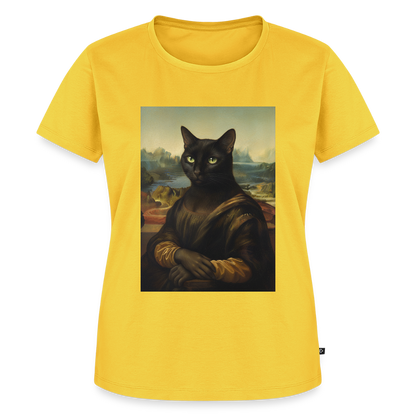 Mona Lisa… aber es ist eine Katze | Frauen Premium T-Shirt - Gelb