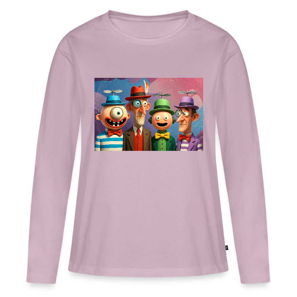 Gedankenkreise auf Hochtouren | Frauen Premium Bio Langarmshirt - Altrosa