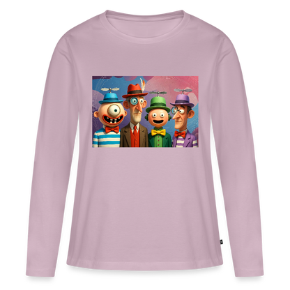 Gedankenkreise auf Hochtouren | Frauen Premium Bio Langarmshirt - Altrosa