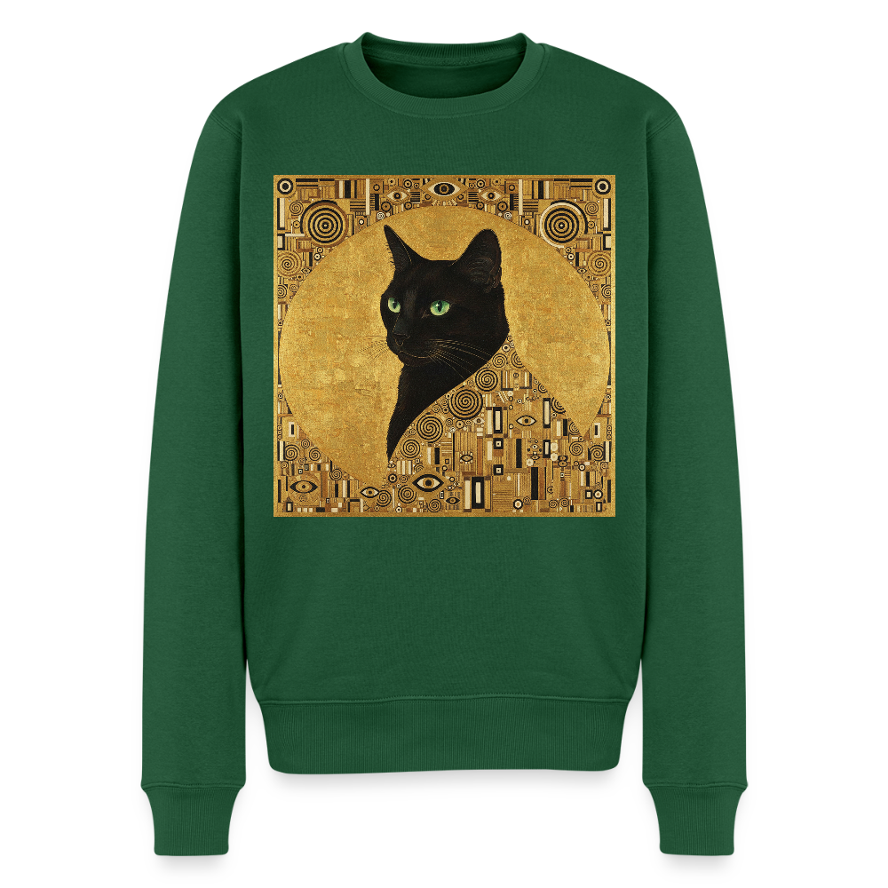 Adele… aber sie schnurrt – Goldene Katze à la Klimt |  Männer Premium Pullover - Flaschengrün